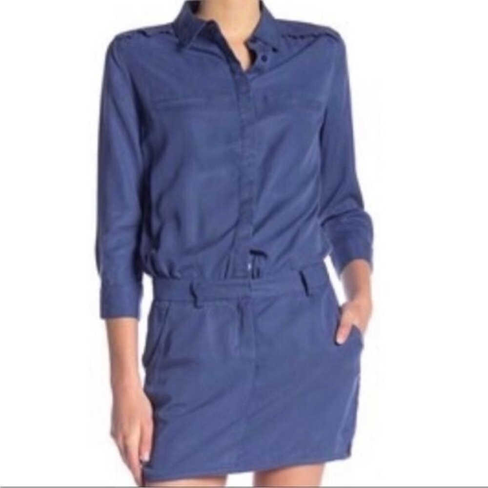 Etienne Marcel Navy Tencel Shirt Dress - New!